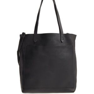 Madewell Medium Leather Transport Tote - Black